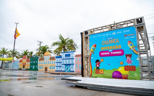 Montagem da estrutura da Vila da Criança 2025 chega a 90% de conclusão