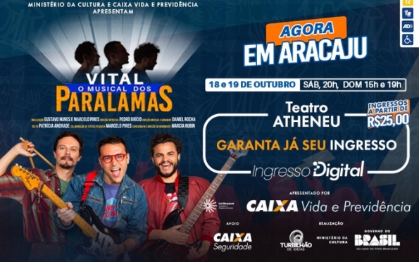 “Vital – O Musical dos Paralamas” chega a Aracaju em homenagem aos 40 anos